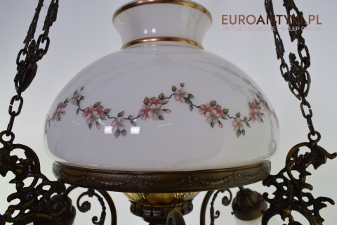 DUŻY nostalgiczny żyrandol rustykalny, cottagecore. Antyki lampy.