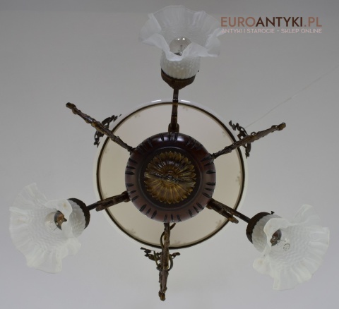 DUŻY nostalgiczny żyrandol rustykalny, cottagecore. Antyki lampy.