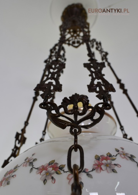 DUŻY nostalgiczny żyrandol rustykalny, cottagecore. Antyki lampy.