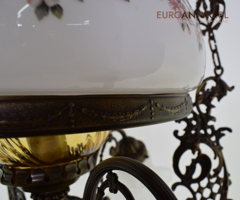 DUŻY nostalgiczny żyrandol rustykalny, cottagecore. Antyki lampy.