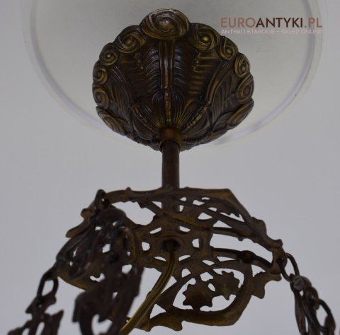 DUŻY nostalgiczny żyrandol rustykalny, cottagecore. Antyki lampy.