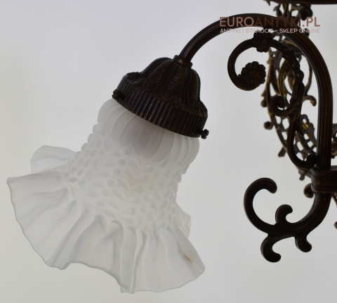 DUŻY nostalgiczny żyrandol rustykalny, cottagecore. Antyki lampy.