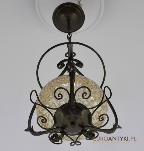 Rustykalna lampa sufitowa z metalu. Lampy cottage rustyk.