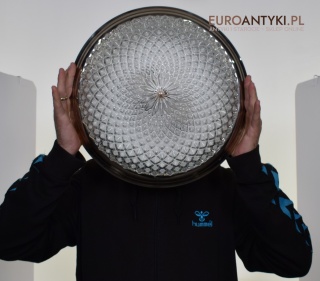 XL DUŻY plafon rustykalny, cottage core z karbowanym kloszem.