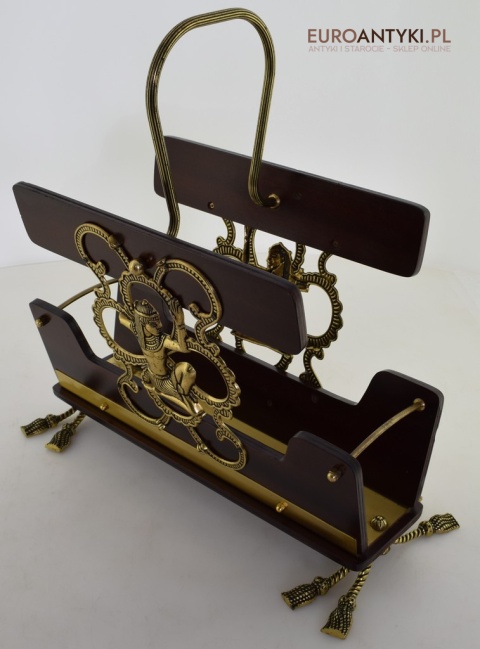 Stylowy gazetnik pałacowy. Retro stojak na gazety vintage.