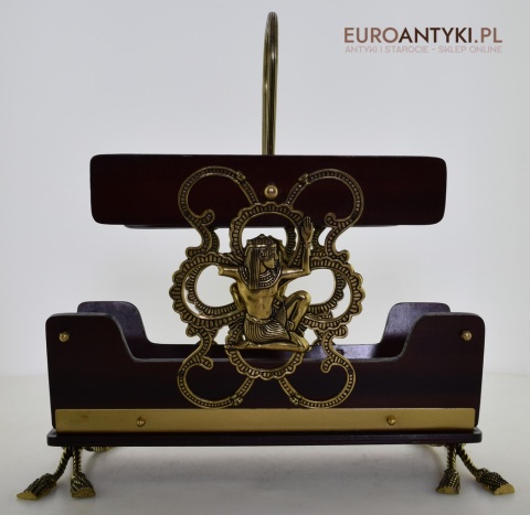 Stylowy gazetnik pałacowy. Retro stojak na gazety vintage.