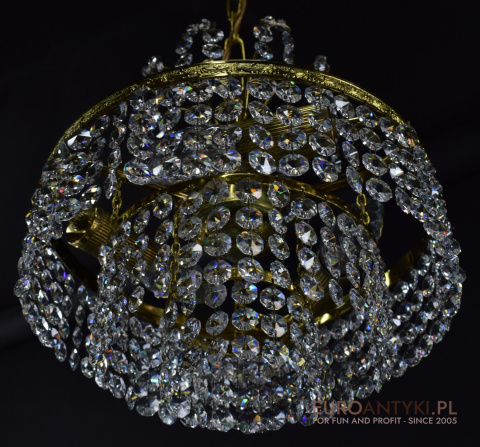 Kryształowy zwis retro vintage Swarovski. Lampy pałacowe.