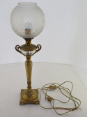 Muzealna, mosiężna lampa stołowa lub gabinetowa do zamku, pałacu.