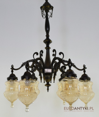 XXL! DUŻY! Muzealny żyrandol gotycki do salonu zamkowego. Lampy antyki.