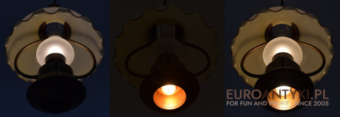 Rustykalna lampa sufitowa do wiejskiej, góralskiej chaty.