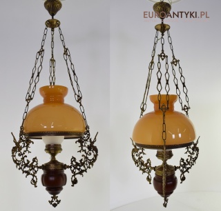 Duża rustykalna lampa wisząca cottagecore.