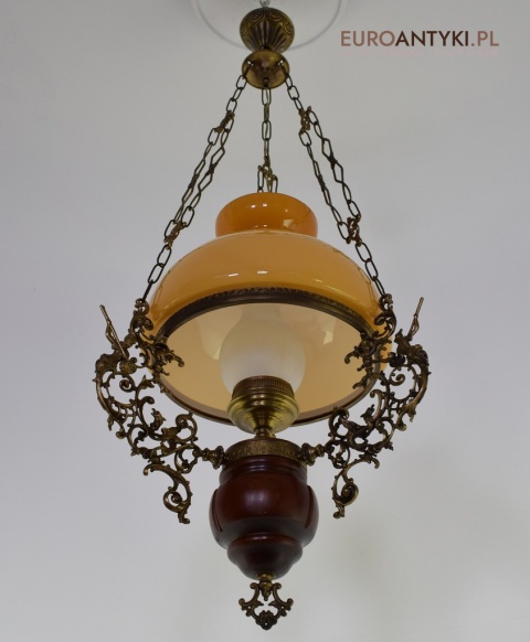 Duża rustykalna lampa wisząca cottagecore.