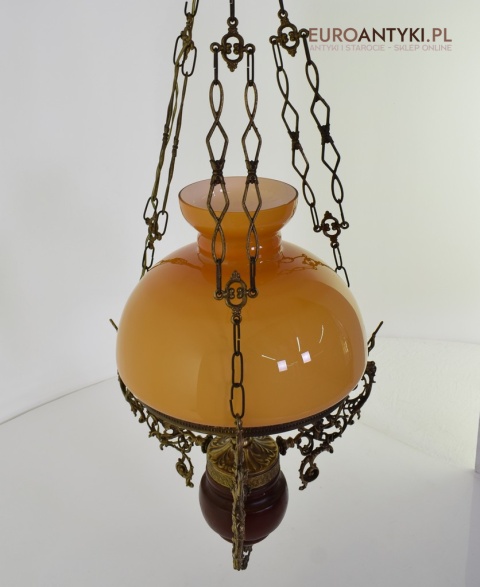 Duża rustykalna lampa wisząca cottagecore.