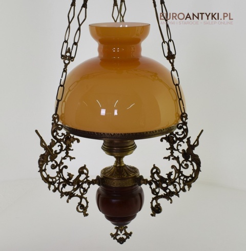 Duża rustykalna lampa wisząca cottagecore.