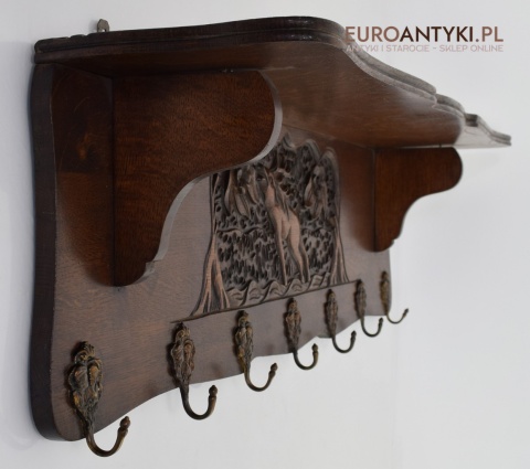 antyczny wieszak z jeleniem
