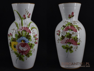 XL! Duży ceramiczny wazon z kwiatami ręcznie malowanymi.