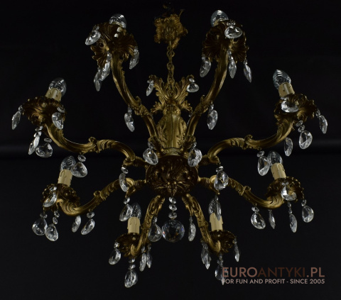 żyrandol barokowy z kryształami
