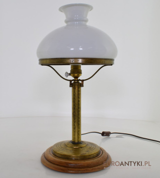 XL! Duża antyczna lampa na biurko. Lampa gabinetowa vintage.