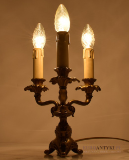 mosiężna barokowa lampka