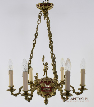 Antyczny regencyjny żyrandol pałacowy w stylu francuskiego rokoko