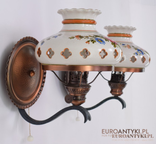 Rustykalne kinkiety ceramiczne firmy KOSMOS BRENNER. Lampy retro.