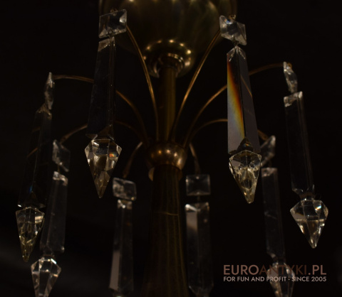 XL! Majestatyczny salonowy żyrandol włoski z kryształami - antyki z Italii