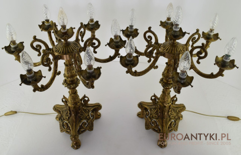 Duże barokowe lampy z brązu