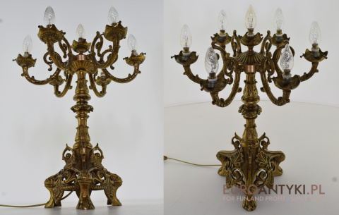 Dekoracyjne lampy barokowe z brązu