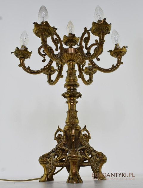 Barokowe lampy stołowe z brązu