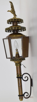 XXL! Duża antyczna mosiężna lampa na ganek, przed dom, na taras.