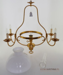 XXL! DUŻY antyczny żyrandol salonowy z połowy XX wieku - vintage lampy