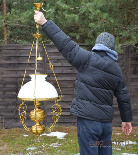 Muzealny żyrandol mosiężny MATADOR - Lampa sufitowa antyczna