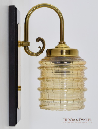100% Vintage kinkiet z opalizującym kloszem - autentyczna lampa z dawnych lat