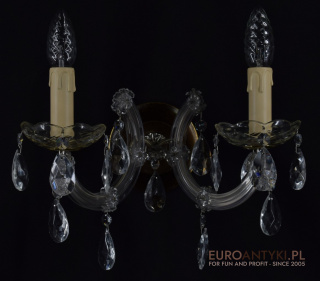 Elegancki kinkiet kryształowy Maria Teresa - oświetlenie stylowe antyczne