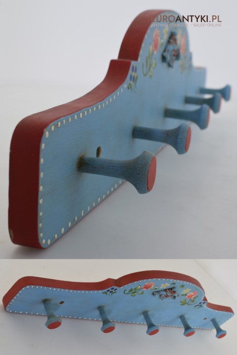 Ludowy Wiejski Góralski Wieszak w Stylu Bawarskim - Antyki z Niemiec