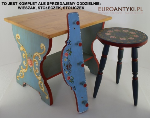 Ludowy Wiejski Góralski Wieszak w Stylu Bawarskim - Antyki z Niemiec