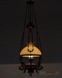 XXL! Majolika Antyczna Lampa Wisząca z Przeciwwagą - Vintage Oświetlenie