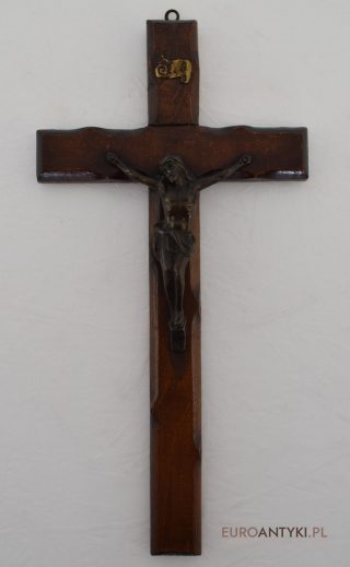 Duży Krzyż z Jezusem Chrystusem INRI - Artefakt z Przełomu XIX/XX Wieku