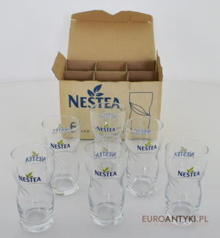 Kryształowe Szklanki do Napojów 0,3 l z Logiem NESTEA - 6 sztuk komplet
