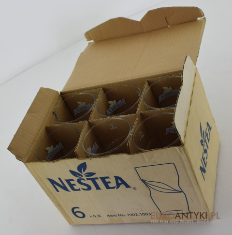 Kryształowe Szklanki do Napojów 0,3 l z Logiem NESTEA - 6 sztuk komplet