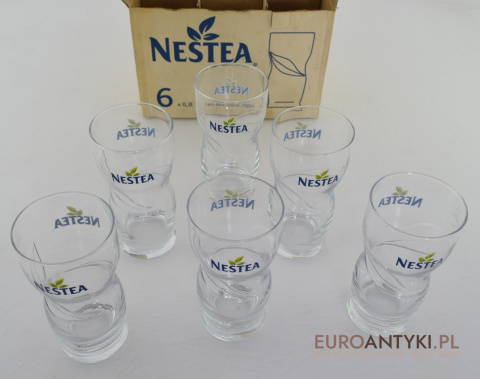 Kryształowe Szklanki do Napojów 0,3 l z Logiem NESTEA - 6 sztuk komplet