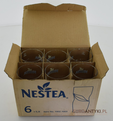 Kryształowe Szklanki do Napojów 0,3 l z Logiem NESTEA - 6 sztuk komplet