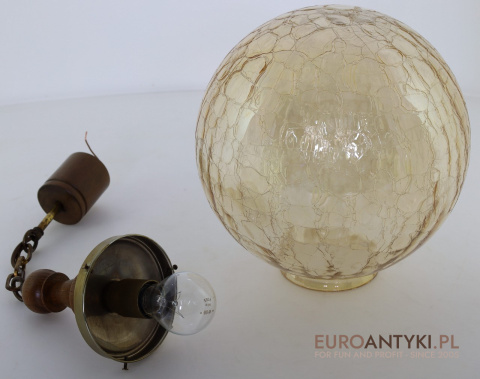 Szklana kula – lampa wisząca vintage