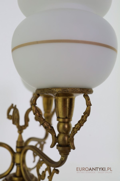 Antyczna lampa stołowa Florentine – porcelana i mosiądz, handmade Italy