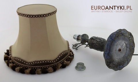 stołowa cynowa lampa z lat 70