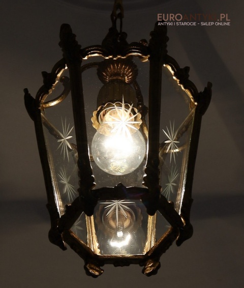 mosiężna lampa retro do gabinetu