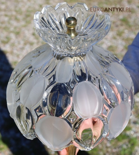 elegancka lampka stołowa kryształowy klosz
