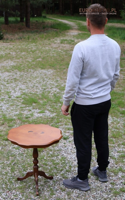 retro stoliczek francuski intarsje