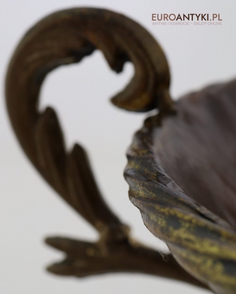 XL! Duża antyczna patera z metalu z końca XIX wieku – dekoracyjna misa na owoce lub dekoracje w stylu retro