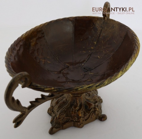 XL! Duża antyczna patera z metalu z końca XIX wieku – dekoracyjna misa na owoce lub dekoracje w stylu retro